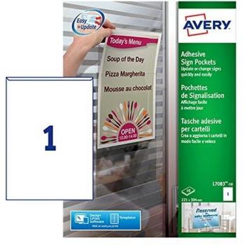 Bolsillos Translucidos Avery L7083-10 (210x297 mm)