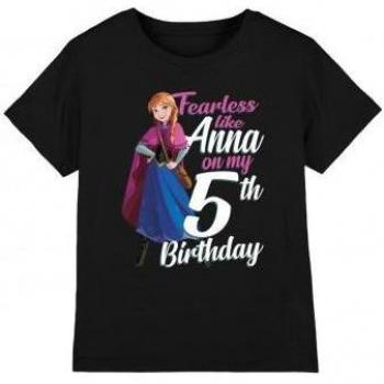Frozen Kids Dapper als Anna 5e Verjaardag Shirt 3-4 Jaar Zwart
