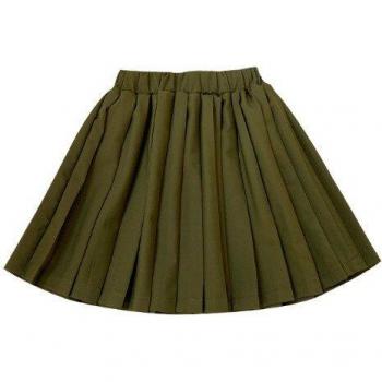 Petite Fille Plissé Vert Printemps 2-7 Ans