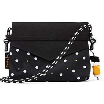 Satch Clutch Beauty Wallet Lazy Daisy schwarz weiss gelb Punkte