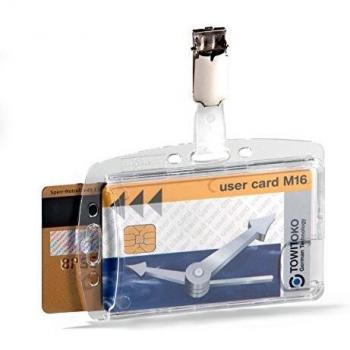 DURABLE Ausweishalter HARTBOX mit Clip für 2 Karten 1 Pg. à 25 Stück 801319