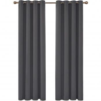 Deconovo Lot de 2 Rideaux Occultants 140x280 CM Gris Foncé