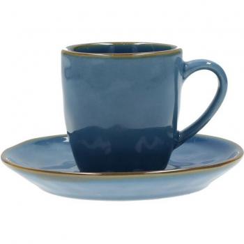 Servizio caffè tazza con piattino 90cc design Concerto blu