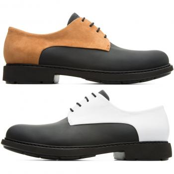 CAMPER Twins Men's Classic Smooth Leather Loafers – Black/Blue/White – EU 42