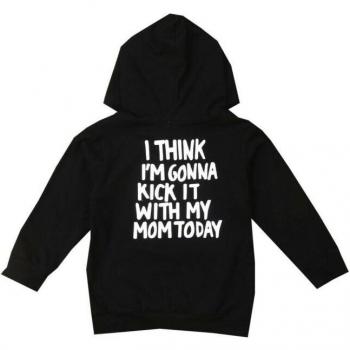 Hoodie de Algodón para Niños con Impresión de Letras