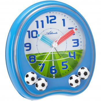 Atlanta 1719/5 Wecker Kinderwecker Fußball Blau