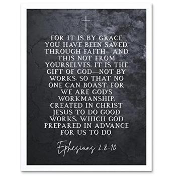 Holy Blessing: Ephesians 2:8‑10 Typography Print