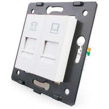 Encaixador RJ11/J48 Branco com Conector RJ45 – LEDBOX