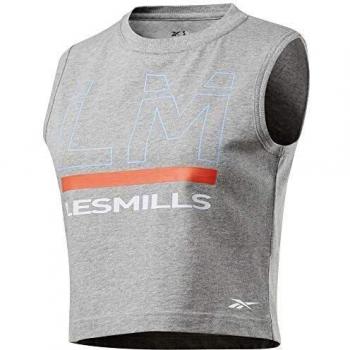 Reebok Les Mills Women’s Grey Heather Graphic Short Sleeve Shirt – XS