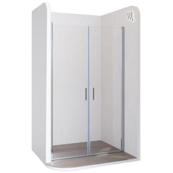 Mampara de Ducha Stella Abatible 79-82 cm, 180 cm Altura, Vidrio ESG 6 mm Transparente y Perfiles de Aluminio Cromado