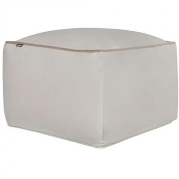 Light Beige Velvet Square Pouffe