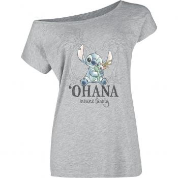 Grey Lilo & Stitch Ohana Tropical T-Shirt for Female Wear (S–XXL)