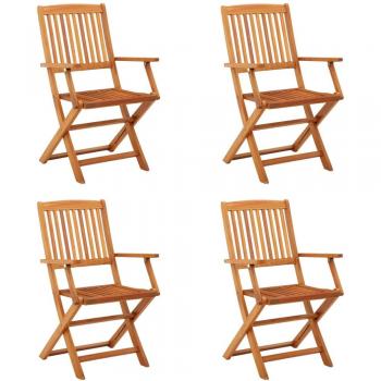 Chaises pliables de jardin en bois d'eucalyptus