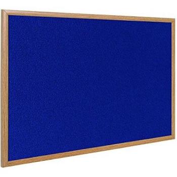 Bi-Office Earth-It Grey Felt Noticeboard Oak Wood Frame 1200x900mm