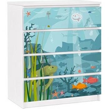 Vinilo Decorativo Malm 4 Drawers EK57 Paisaje Marino 80 cm de largo