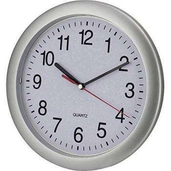 EUROTIME 22222 Horloge Murale Quartz 25 cm Argent