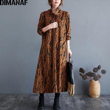 DIMANAF Dickes Langarmkleid für Damen