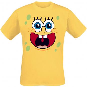 Bob l’Éponge T‑shirt Happy Face – Couleur Jaune – Hommes – Taille S à XXL