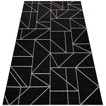 RUGSX Black Silver Triangle Floor Rug 240x330 cm