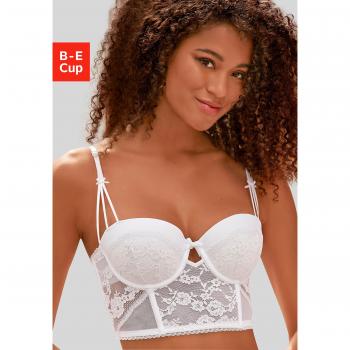 LASCANA Corsage – Damen, 60% Polyamid, 35% Polyester, 5% Elasthan, Cup D, Weiß