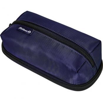 Trousse scolaire Quattro en Twill, 22,3 x 11,0 cm, bleu foncé