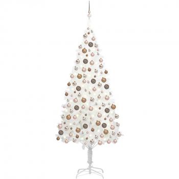 White 240 cm Pre-lit Christmas Tree with Ornaments by vidaXL