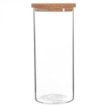 Modern Brown Glass Storage Jar with Cork Lid