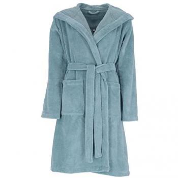 Edler blauer Bademantel BUGATTI Gr. M aus 50% Baumwolle und 50% Polyester