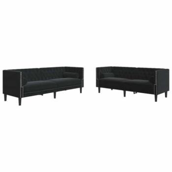 VidaXL Black Velvet Lounge Set