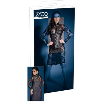 Elegante Lederjacke mit Spitzenakzenten – XL
