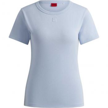 T-shirt Feminina HUGO Azul Claro com Estampa Moderna