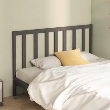 VidaXL Grey Bed Headboard 141x4x100 cm Solid Wood Pine