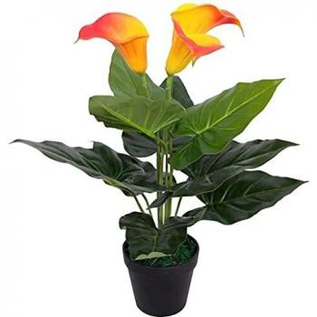 VidaXL Fake Calla Lily Plant in Pot 45 cm Red and Yellow