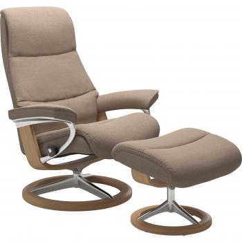 Stressless® Relaxsessel »View«, Set mit Hocker, Eichenholzgestell, Größe L