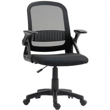 Premium Mesh Workstation Chair with Fold‑Down Arms – Black Edition