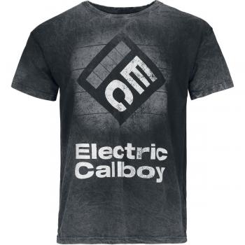 Chemise courte gris Electric Callboy, logo carré – disponible S à XXL