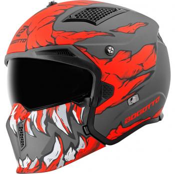 Casque Noir Rouge Bogotto Radic Skulash XL