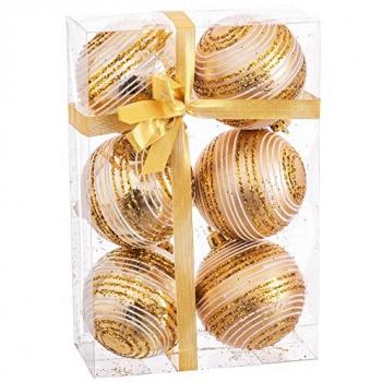 Boules de Noël Rayées Or