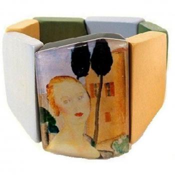 Bracciale Mistinguette “Verde Giallo Blu” R4283 – 50 mm, artigianato di Lily