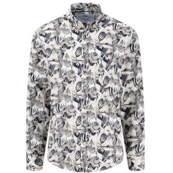 FYNCH-HATTON Langarm Leinenhemd Beige M