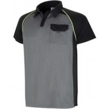 Polo Casual Manga Corta Gris Negro XL