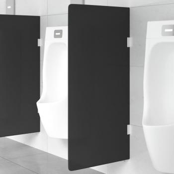 Urinal-Trennwand 90x40 cm Schwarz Wandmontage aus Sicherheitsglas