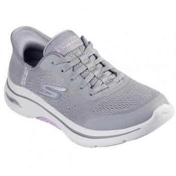 Skechers Go Walk ArchFit 2.0 Slip‑In Sneaker – Gray/Lavender, Machine Washable