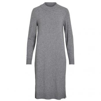 Vestito Midi Ril Maniche Lunghe Vila Grigio Melange M