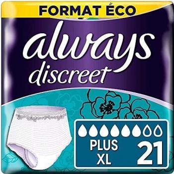 Always Discreet, Protection Incontinence Femme, Taille XL, 21 Culottes