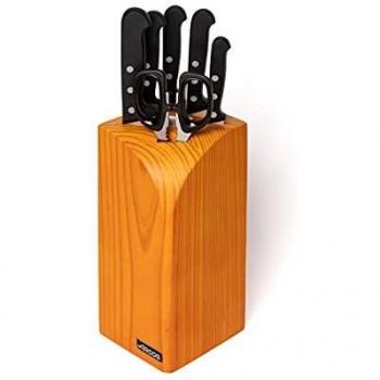 Taco de 4 cuchillos macheta y tijeras Arcos Universal 285100 de acero inoxidable y mango de Polioximetileno juego de 6 piezas y c