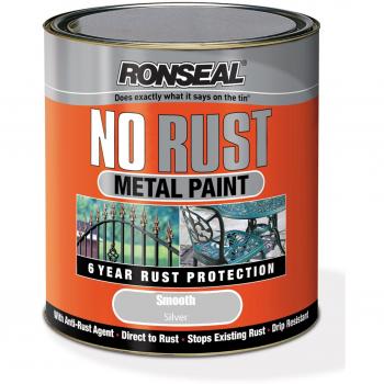 Ronseal Rust‑Free Metal Paint, Silver, 250ml