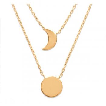 Collier 'Soleil Lune' doré