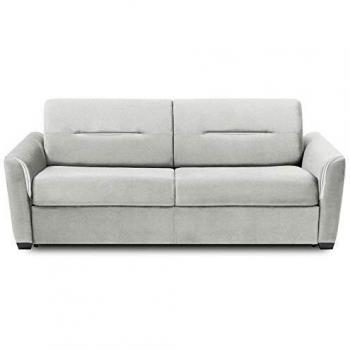 Canapé Convertible Express 140cm Cuir Blanc Cassé