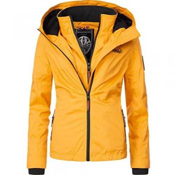 Outdoorjacke MARIKOO Erdbeere Gr. XL, gelb, Damen, sportliche Funktionsjacke mit Kapuze